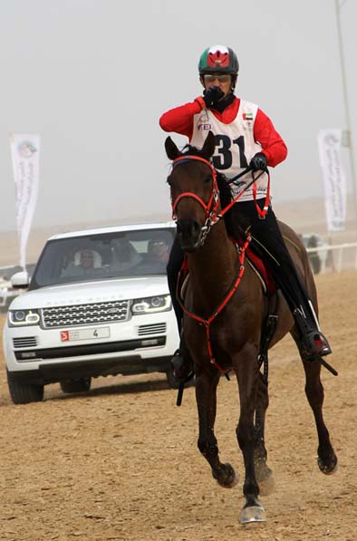 Saeed Mohammed Khalifa Al Mehairi riding 13-year-old bay gelding Shaddad